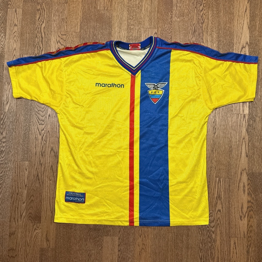Vintage 90s Marathon Ecuador National Soccer Team 1997 1998 Home Jersey Mens XL
